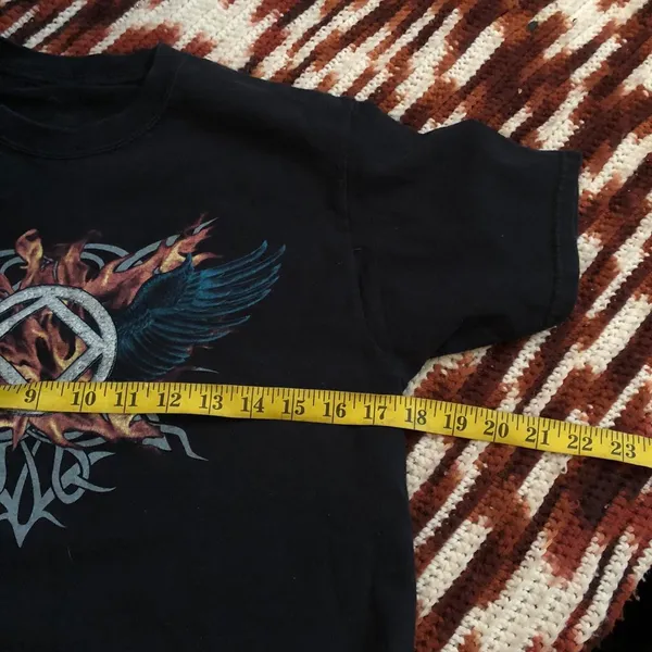 Dopeless Hopefiend Black Y2K style Grunge Streetwear Recovery Graphic Tee Tshirt Top Flames Wings #Goth #Punk #Skater #Emo Measurement in pics - Image 4