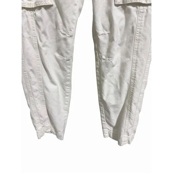Free People Go West Jean‎ Denim Overall Jumpsuit Zinc White Women's Size Small - Image 10