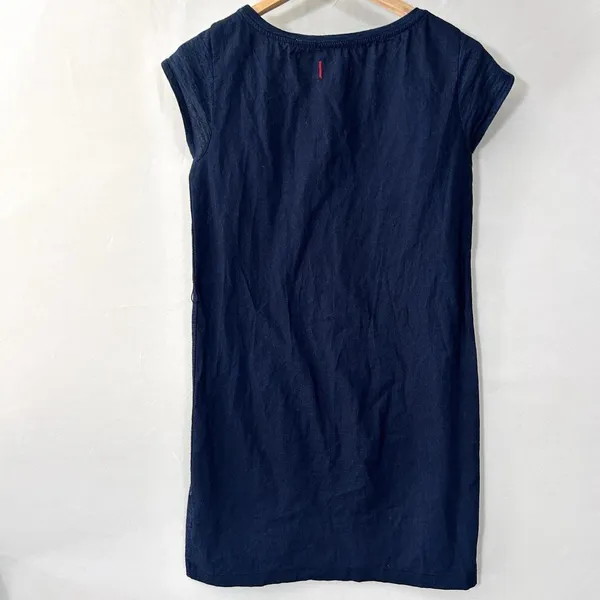 Vintage Tommy Hilfiger Dress Women Cotton Preppy 90s Y2K‎ Made in USA Navy Small - Image 3