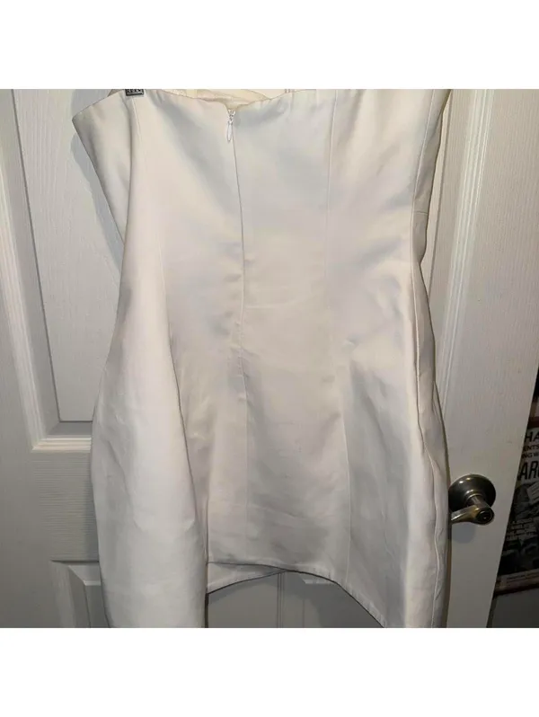 MEW MEWS Kinsley Strapless Cutout White Mini Dress - Image 3
