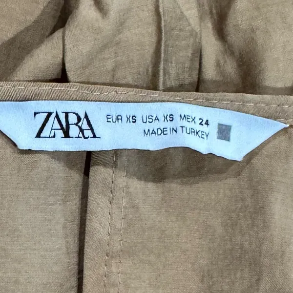 Zara Tiered Tan Mini Dress Women’s XS - Image 4