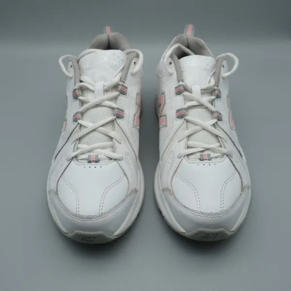 New Balance 608 v5 Sneakers 10.5 Women 9 Men White Pink Leather WX608WP5 - Image 3