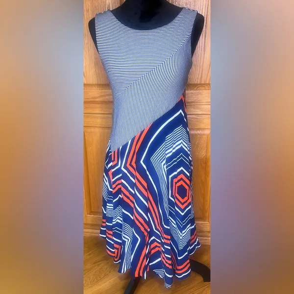 Maeve x Anthropologie Cameron Geometric Sleeveless Asymmetrical‎ Dress Size XS - Image 5