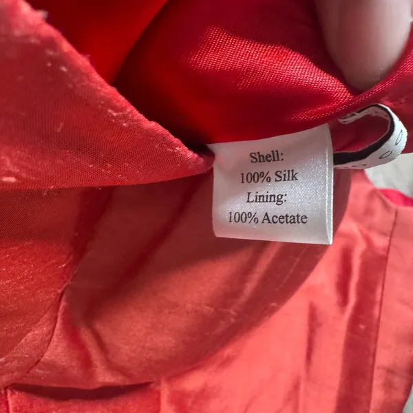 Jenny Yoo Collection‎ Red 100% Silk Shantung Sleeveless Fit & Flare Dress Womens - Image 15