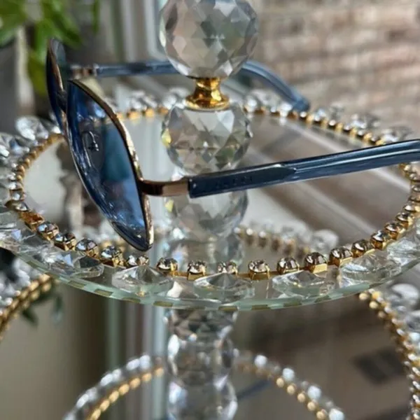 Gucci Gold Frame Blue Lenses Authentic Sunglasses - Image 2