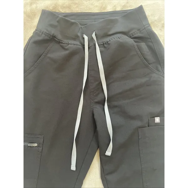 FIGS YOLA‎ Scrub Pants Women's XS Black Straight Leg Technical Collection - Image 8