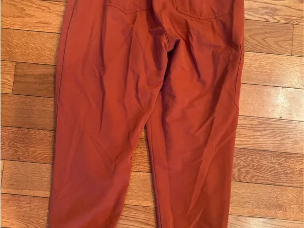 RARE Limited Edition FIGS Zamora Jogger Scrub Pants Auburn Orange / Blue Cord - Image 6