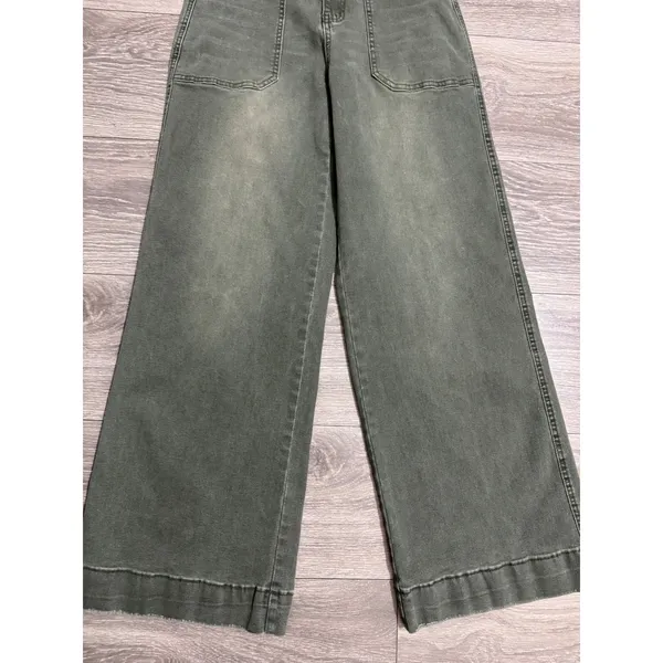 Womens High Rise Wide Leg Utility Pants 24x29 Faded‎ Olive Green Size M Gorpcore - Image 7