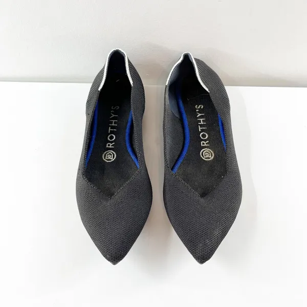 Rothy's The Point Knit Slip On Pointed Toe Ballet Flats Shoes Black 7.5 - Image 4
