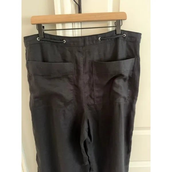 Everlane NWT Wide-Leg Drawstring Linen Pants Black 16R - Image 7