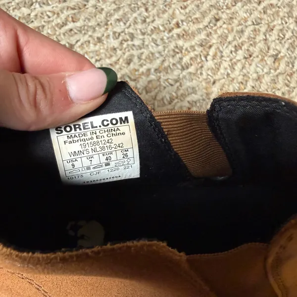 Sorel‎ Evie Chelsea Boot Brown Leather Suede Waterproof Wedge Ankle Boots Size 9 - Image 2