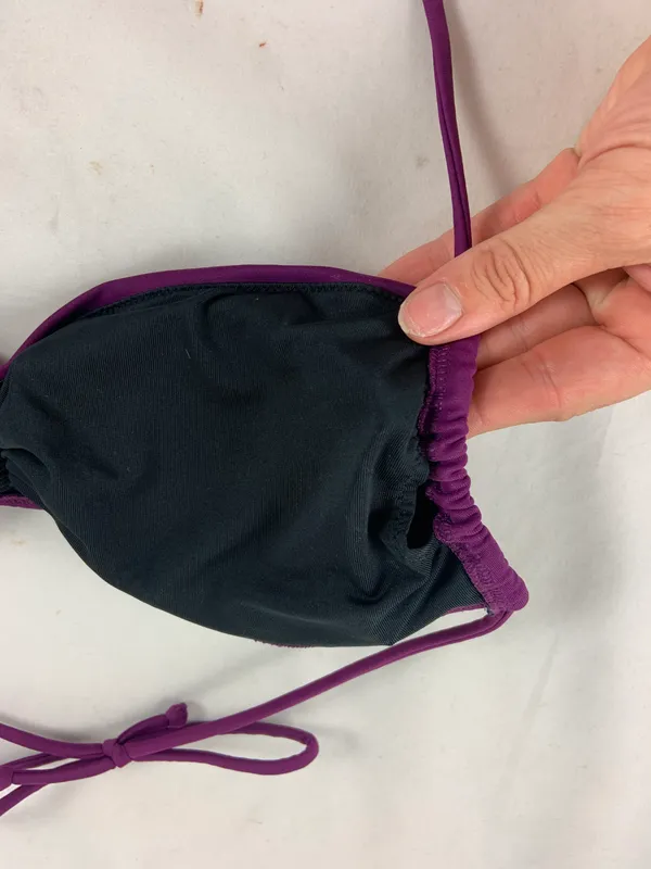 MD Purple Triangle String Bikini Top Size M - Image 4