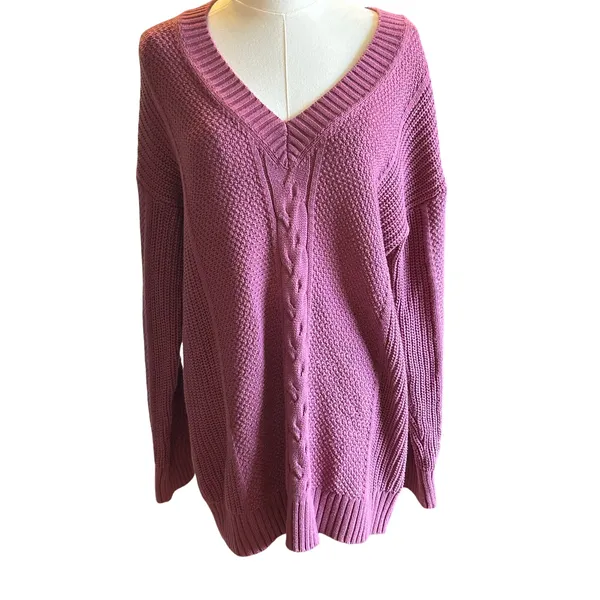GAP purple v-neck knit sweater small preppy - Image 2