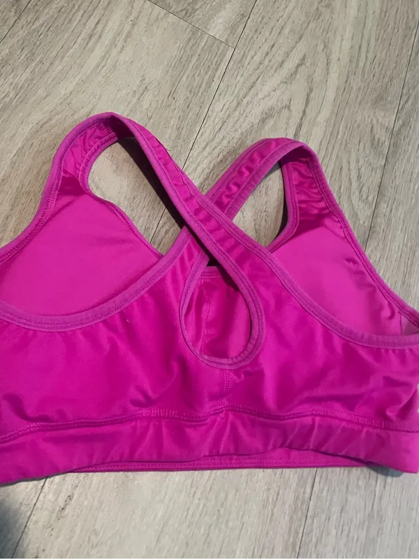 Women's Cross-Back Sports Bra - Bright Pink - Image 2
