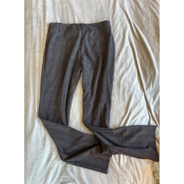 Van Heusen Women Gray Glen Plaid Bootcut Dress Pants Size 6 Short Stretch Office - Image 2