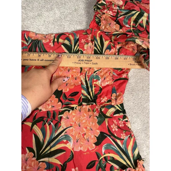 NWT farm rio pineapple bloom red Midi Dress M - Image 4