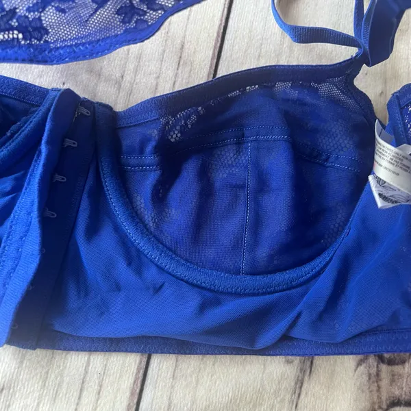 Free People Intimately Blue Lace Longline Front Close Bra - Image 8