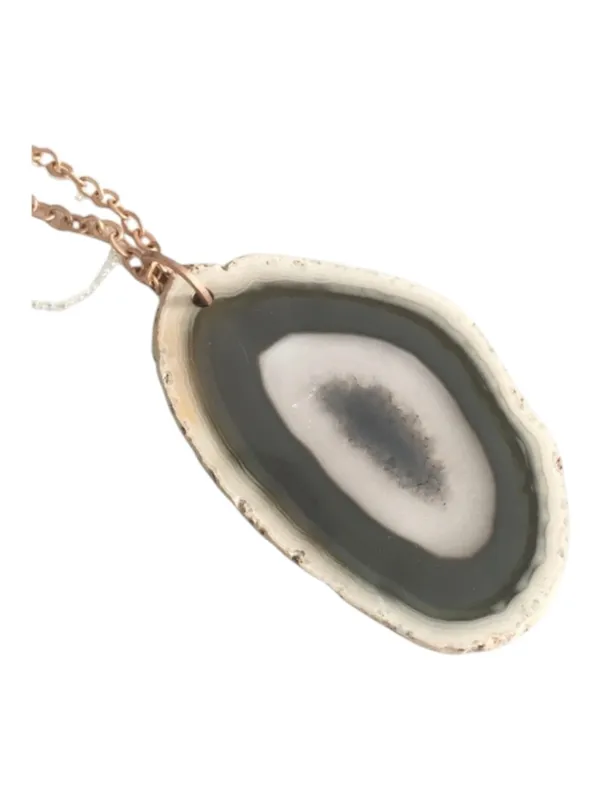 new Robert Rose ✲ Agate Statement Necklace ✲ Rose Gold + Seed Bead Chain ✲ - Image 7