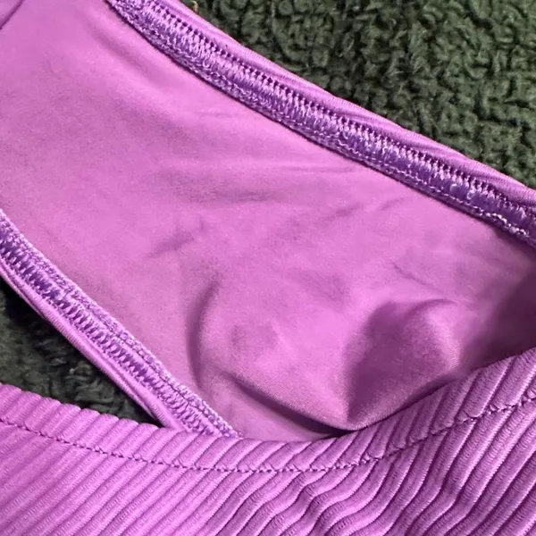 Frankie's Bikinis‎ Vibrant Purple Ribbed Cheeky High Waist Bottom - Image 6