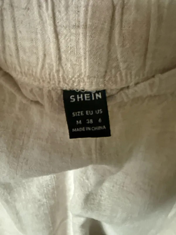 Shein cream elastic waist wide leg pants - Image 4