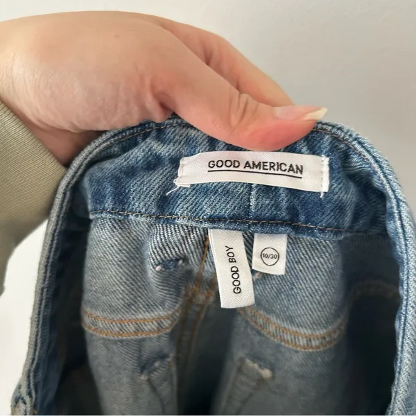 Good American Good Boy Chewed Hem Boyfriend Jeans Size 10/30 - Image 7