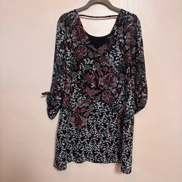 Speechless Women’s Dress Shift Floral Lined Black Pink Blue‎ Size Medium - Image 5