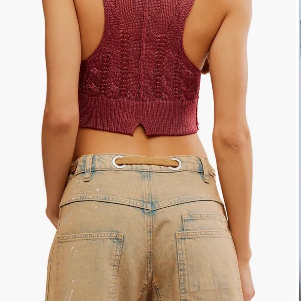 Free People Rose Knit Bralette with Buttons - Image 4