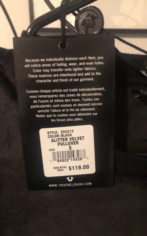 True Religion Velvet Sweatshirt - Image 5