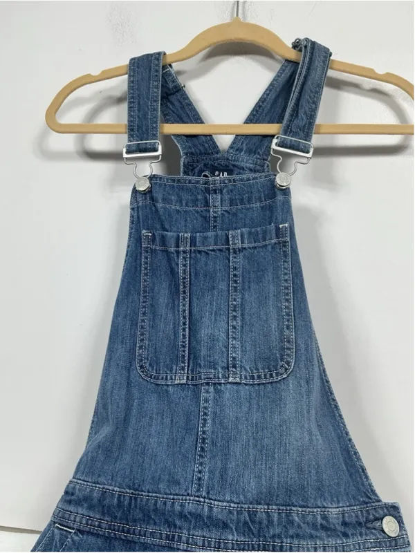 Womens GAP Blue Denim Jean Overalls One Piece Jumpsuit Size XS - Image 3