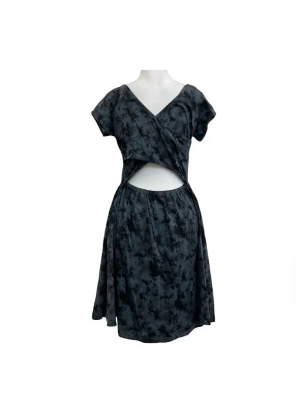 Pact Organic Cotton Blue & Black Tie Dye Women's Dress “Helena” Style - Image 5