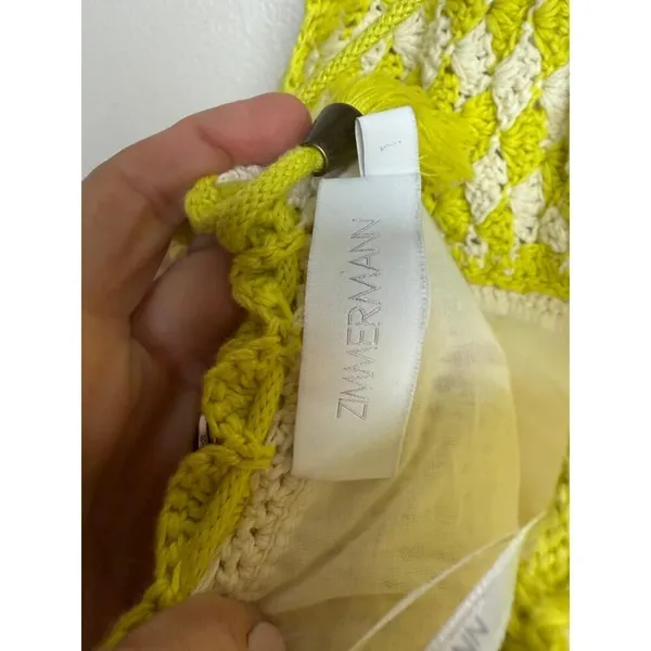 Zimmermann Halcyon Crochet Cotton Mini Dress Sz. 1 (US S) - Image 8