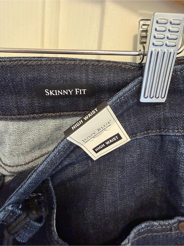 Judy Blue High Waisted Button Fly Skinny Fit Dark Blue JB82331DK Size 11/30 - Image 5