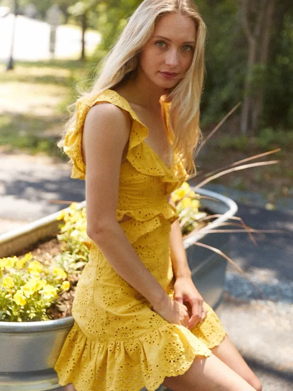 ASTR Eyelet mini Dress - Image 3