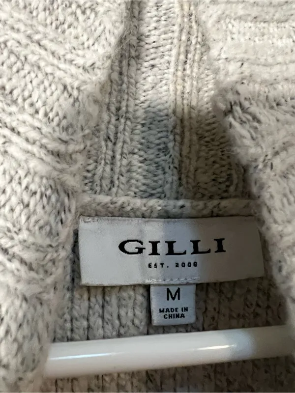Gilli Women's Size Medium Mock Neck Turtleneck Sweater Light Gray Stretch LT1243 - Image 10