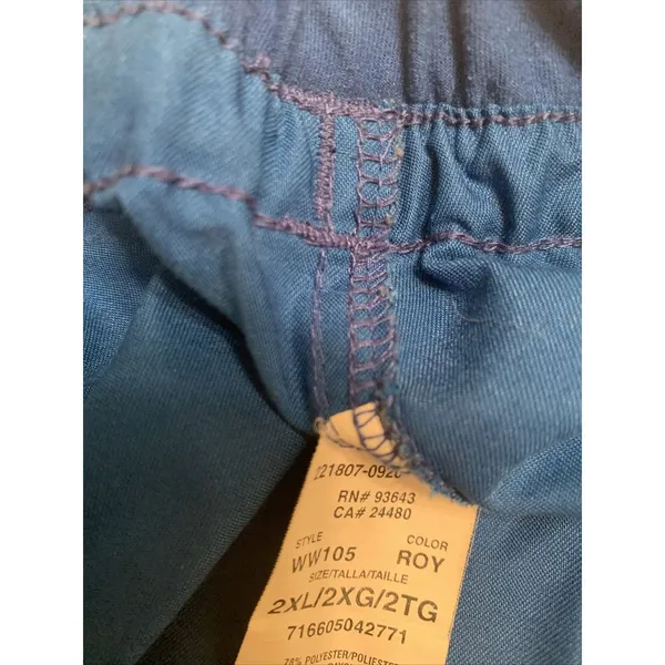 Cherokee Workwear Women's Royal Blue Scrub Pants Size 2XL Nurse - Image 2