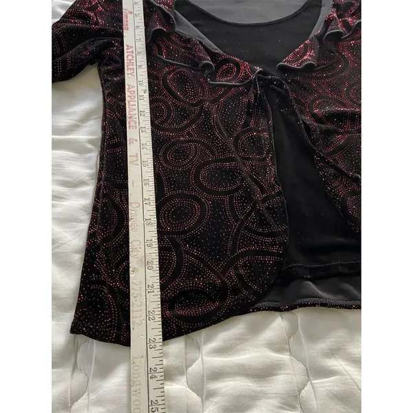 Notations Black Velvet With Red Paisley Top Whimsygoth Dark Romantic Witchy - Image 14