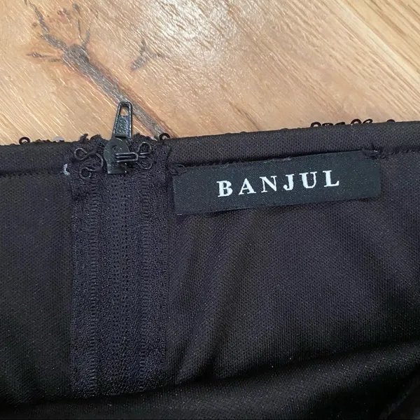 Banjul Sequin Mini Skirt Black - Image 5