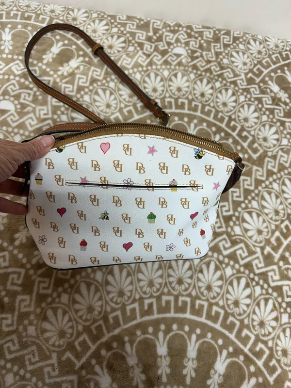 Dooney & Bourke Greta White Signature Print Crossbody with Multicolor Motifs - Image 16