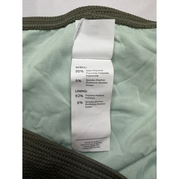 Cupshe Olive Green Ribbed Tankini Set High Neck Mesh Cutout Back Size M - Image 8