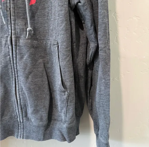 Fox Racing Gray with Red Accent Zip Up Hoodie - Image 4
