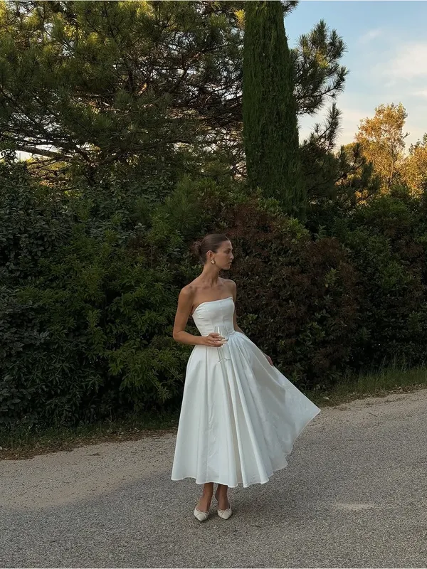 More to Come Cambria Strapless Dress in Baby Blue - Image 5