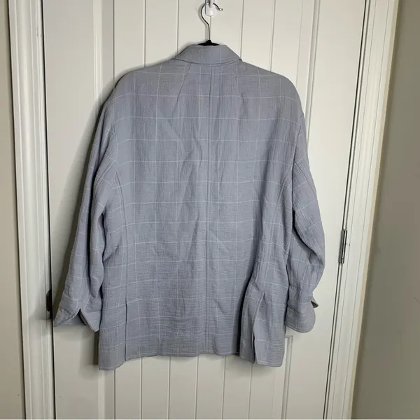 Madewell Larsen linen blend windowpane relaxed‎ two button blazer jacket medium - Image 7