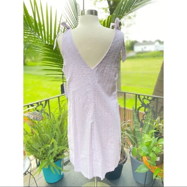Takara Violet Purple Eyelet Embroidered Bow Dress - Image 6
