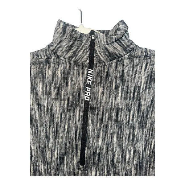 Nike‎ Pro Black/White Hyperwarm Quarter Zip, Small - Image 3