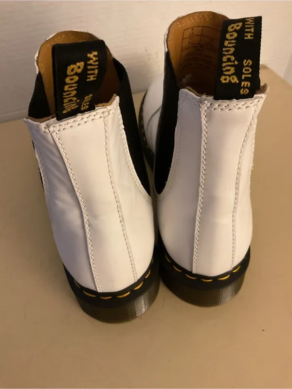 Dr. Martens women White Leather platform Chelsea Ankle Boots US 10 - Image 8