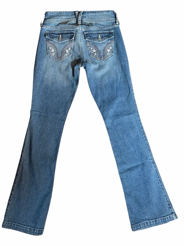 Hollister Ultra Low Rise Boot Cut Jeans Embroidered back NWT - Image 4