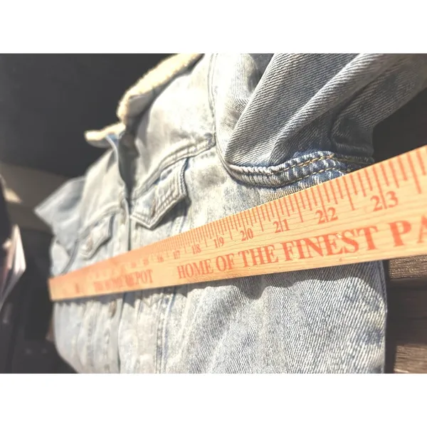Old Navy Womens Sherpa Lined Denim Trucker Farm Ranch Chore Jacket Cotton XL - Image 6