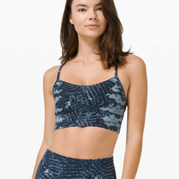 Lululemon Flow Y Bra Long Line Nulu Indigo Lace Starlight Multi - Image 2