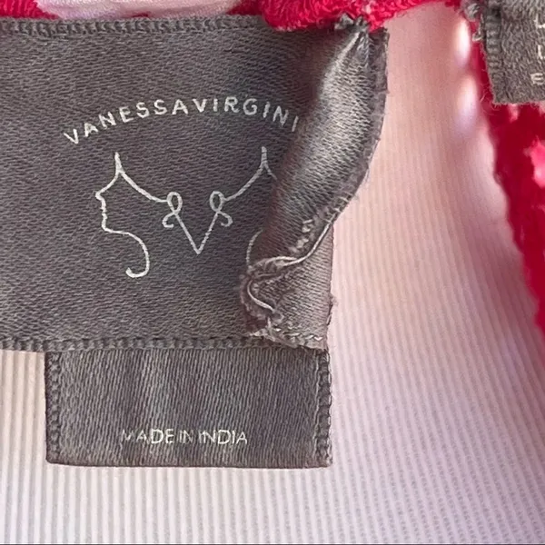 Anthropologie Vanessa Virginia Embroidered White and Pink Cotton Eyelet Top S - Image 8