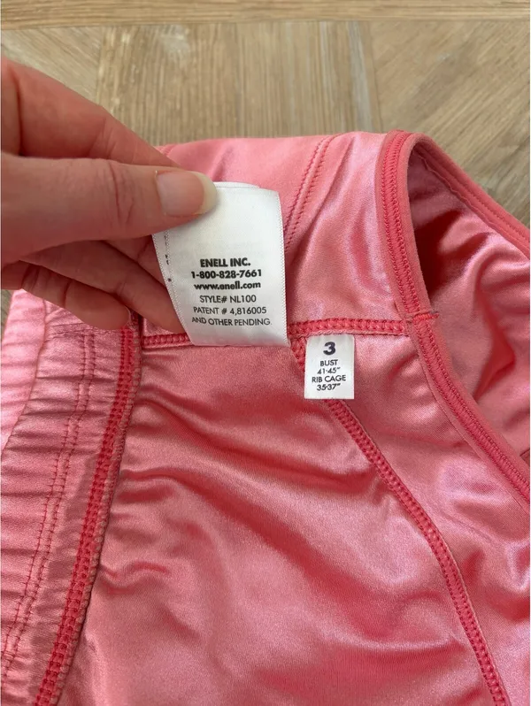Enell Sport Hight Impact Bra Pink Satin Size 3 Bust 41" - 45" Activewear - Image 6